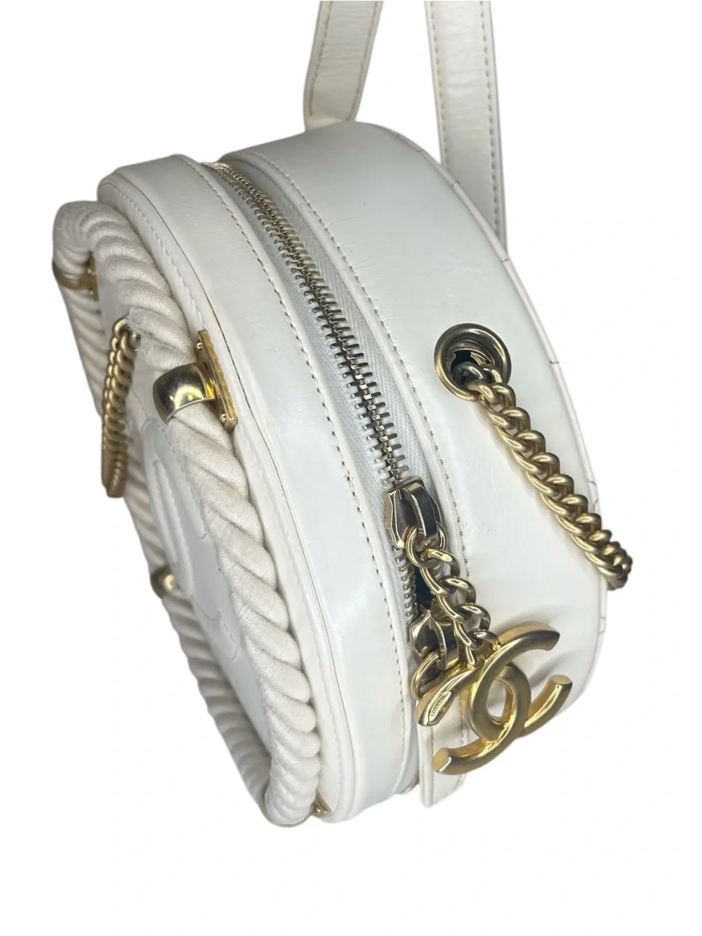 Chanel Small Leather 'En Vogue' Round Crossbody Bag, Limited Edition